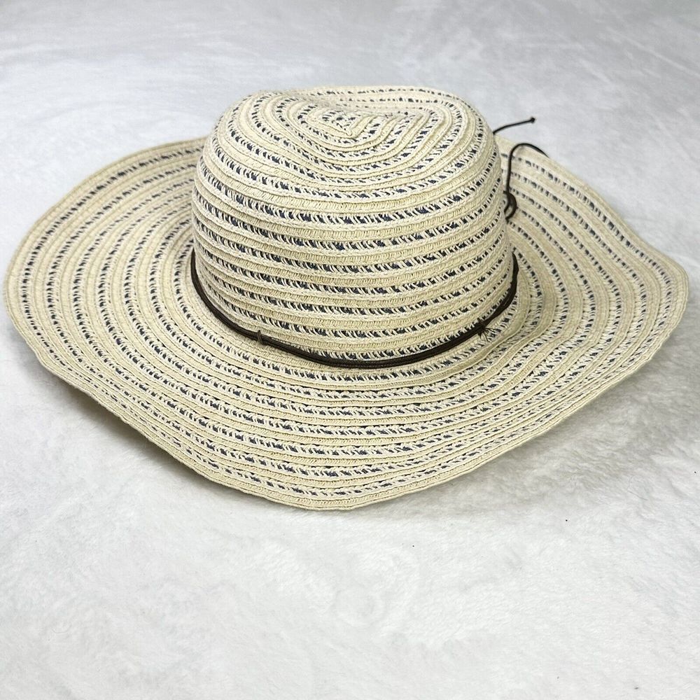 August Hat Company Sun Hat Cream Wide Brim Beach‎ Vacation Packable Crushable